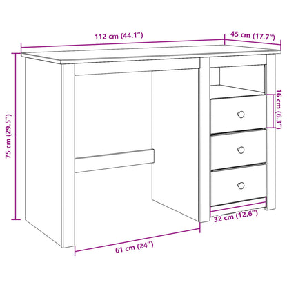 Schreibtisch PANAMA 112x45x75 cm Massivholz Kiefer