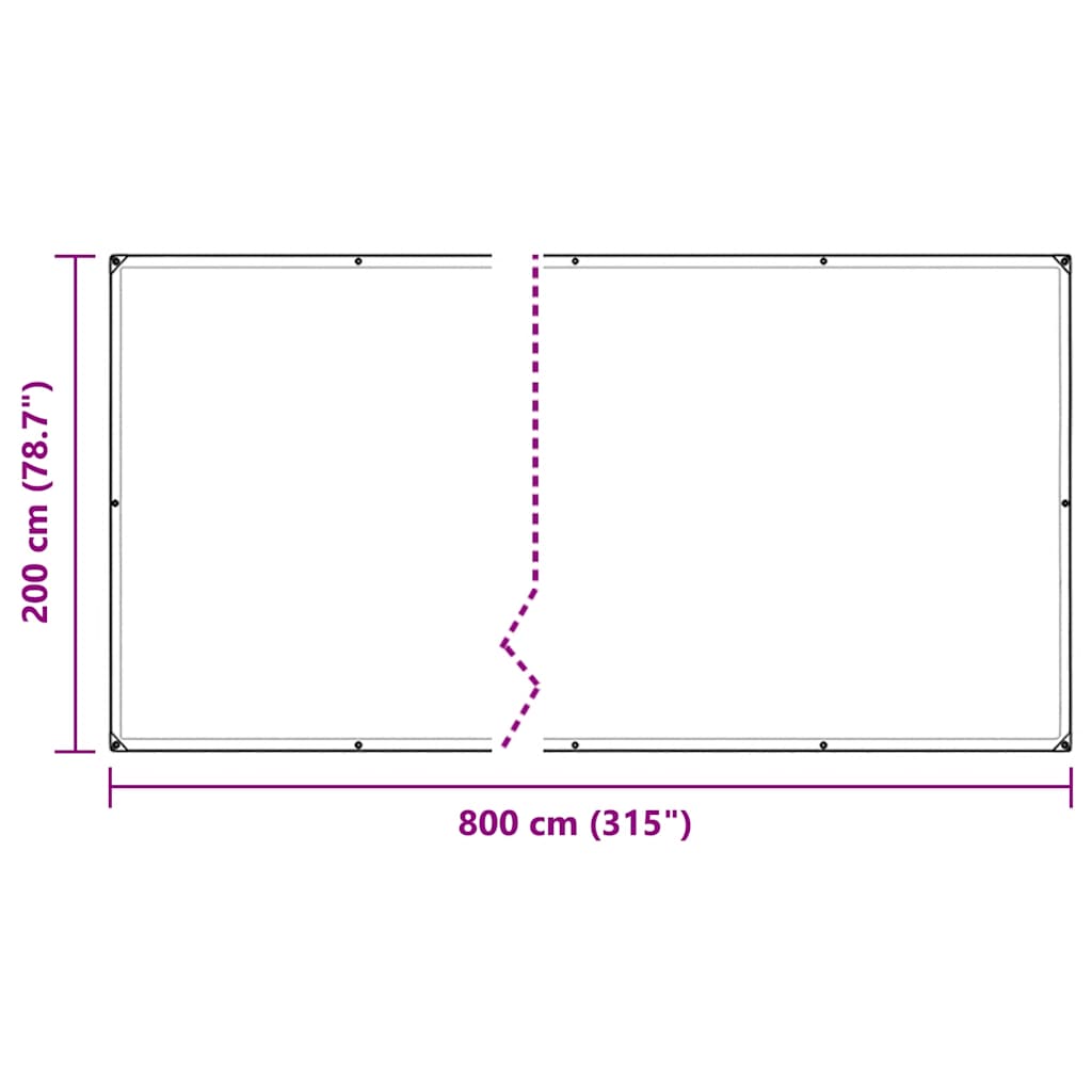 Pflanzenabdeckung mit Ösen 2x8 m Polyethylen