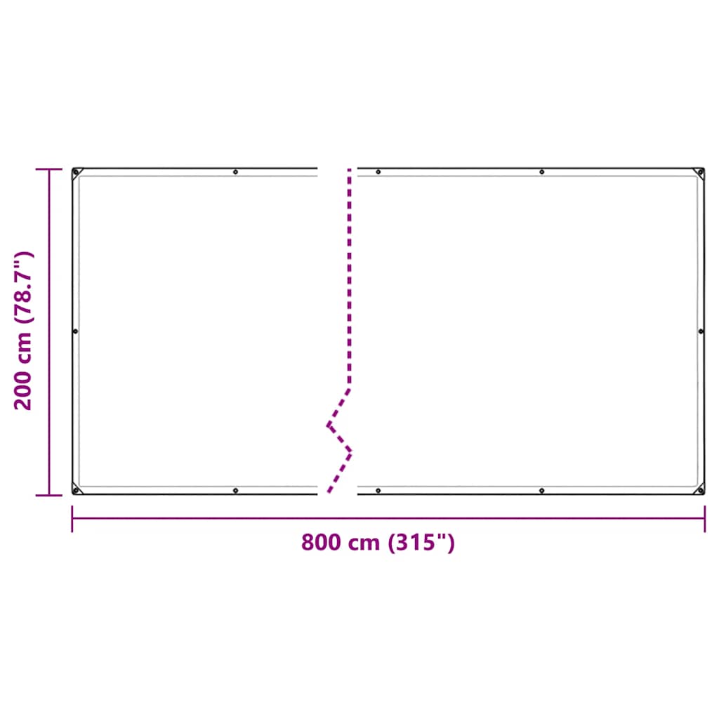 Pflanzenabdeckung mit Ösen 2x8 m PVC