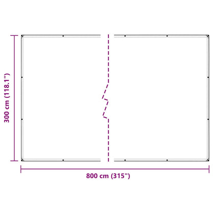Pflanzenabdeckung mit Ösen 3x8 m PVC