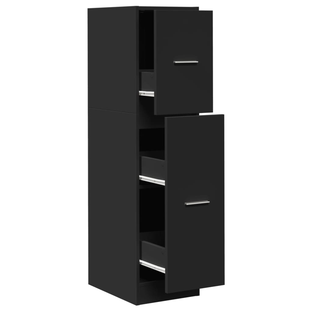 Armoire d'apothicaire noir 30x41x118 cm en bois