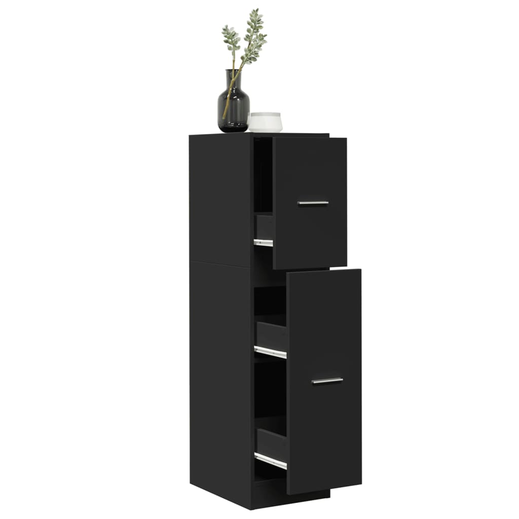 Armoire d'apothicaire noir 30x41x118 cm en bois