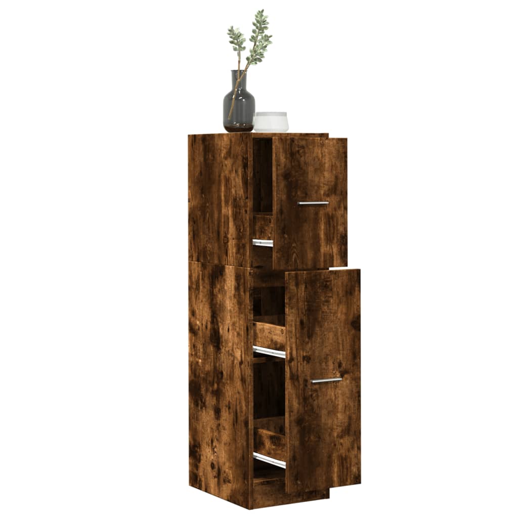 Armoire d'apothicaire chêne fumé 30x41x118 cm en bois