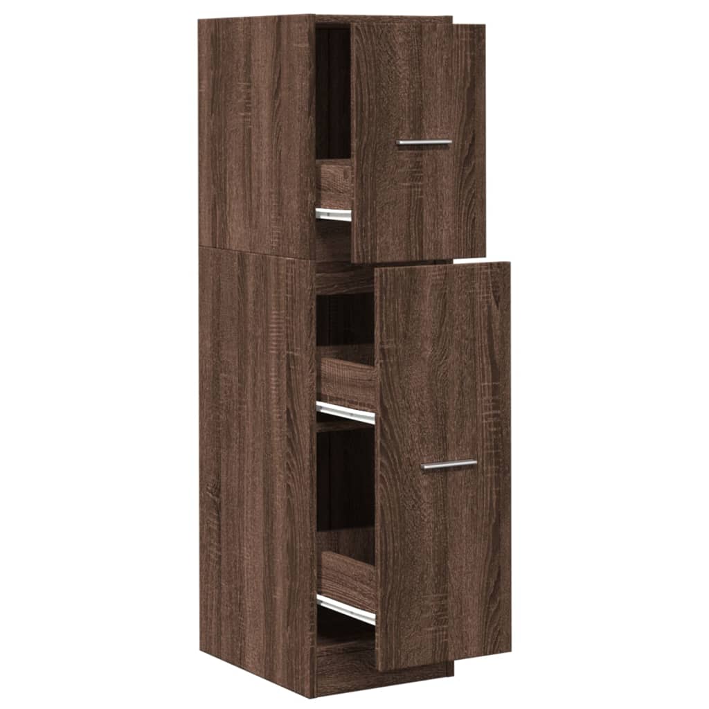 Armoire d'apothicaire aspect chêne brun 30x41x118 cm en bois