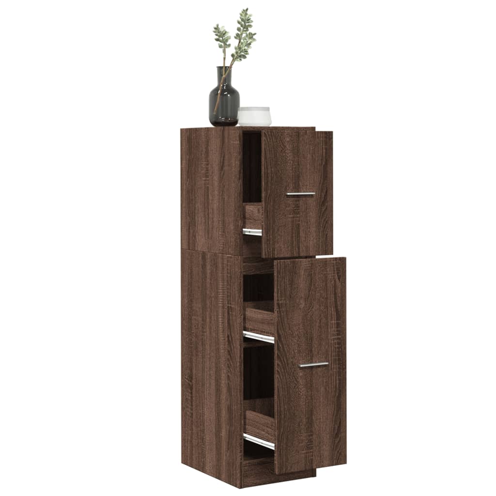 Armoire d'apothicaire aspect chêne brun 30x41x118 cm en bois