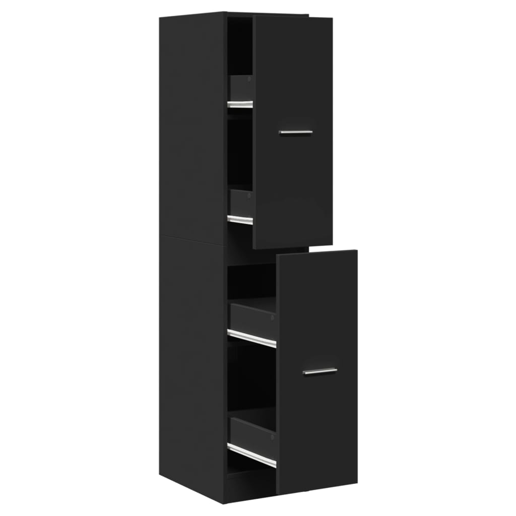 Armoire d'apothicaire noir 30x41x144,5 cm en bois