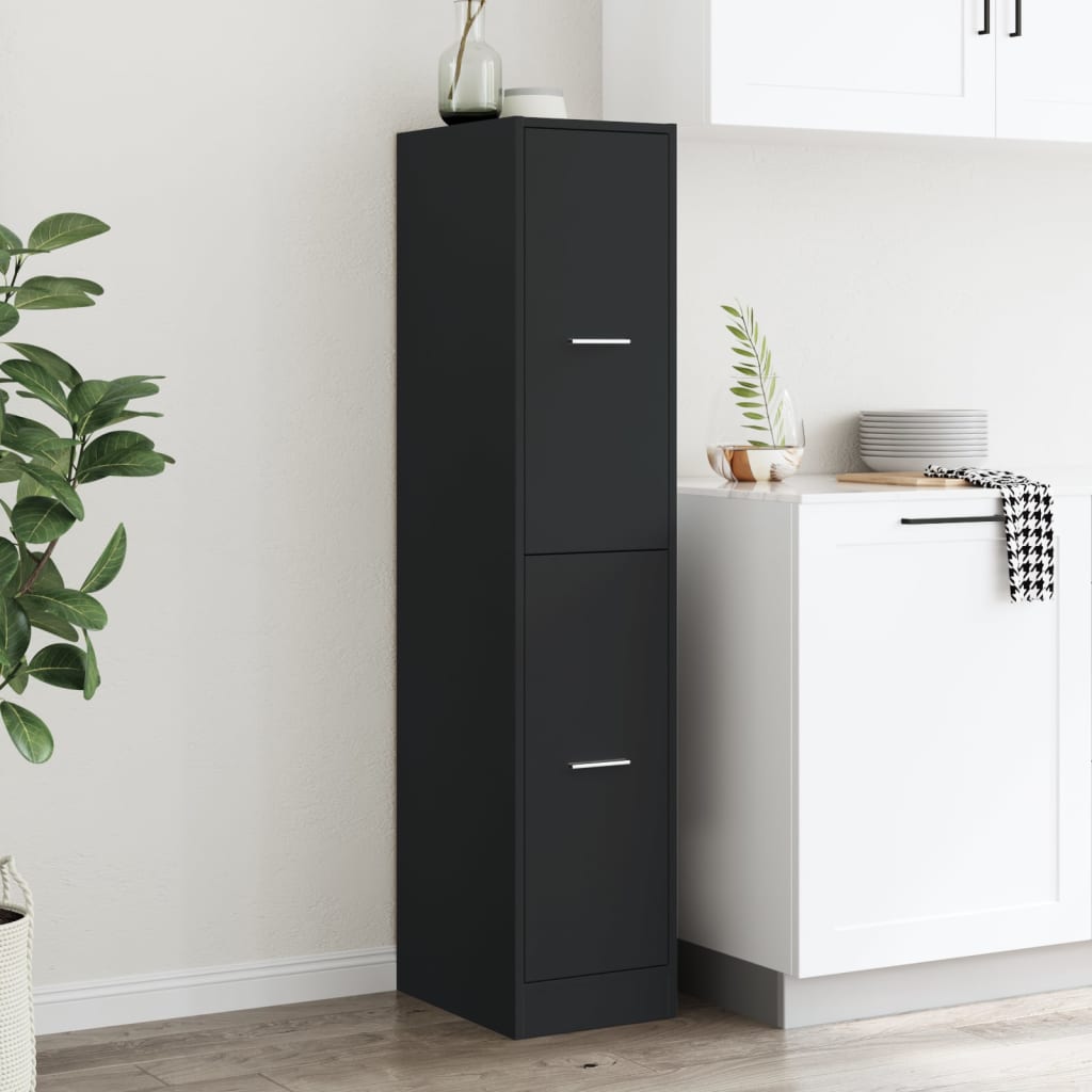 Armoire d'apothicaire noir 30x41x144,5 cm en bois