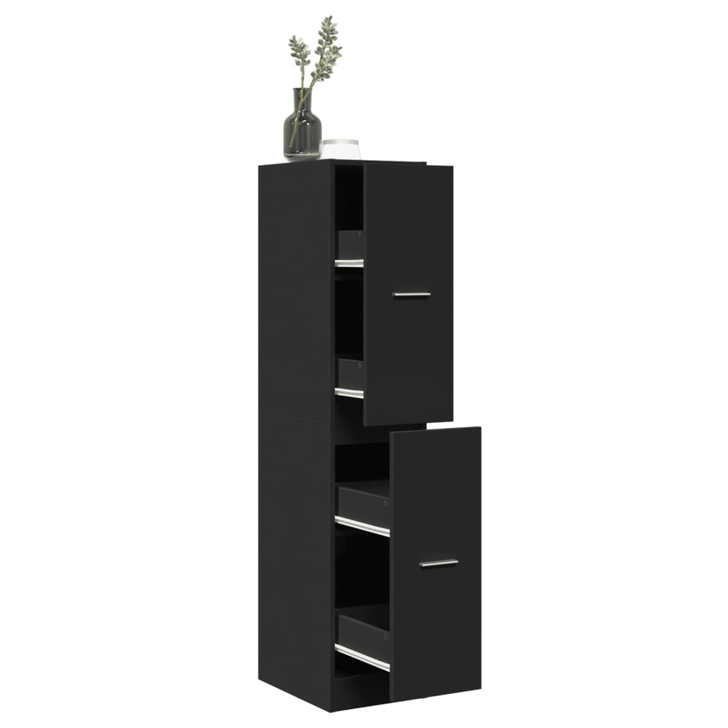 Armoire d'apothicaire noir 30x41x144,5 cm en bois