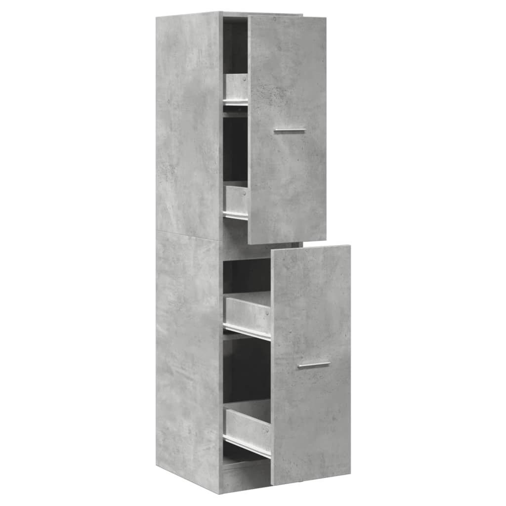 Armoire d'apothicaire gris béton 30x41x144,5 cm en bois