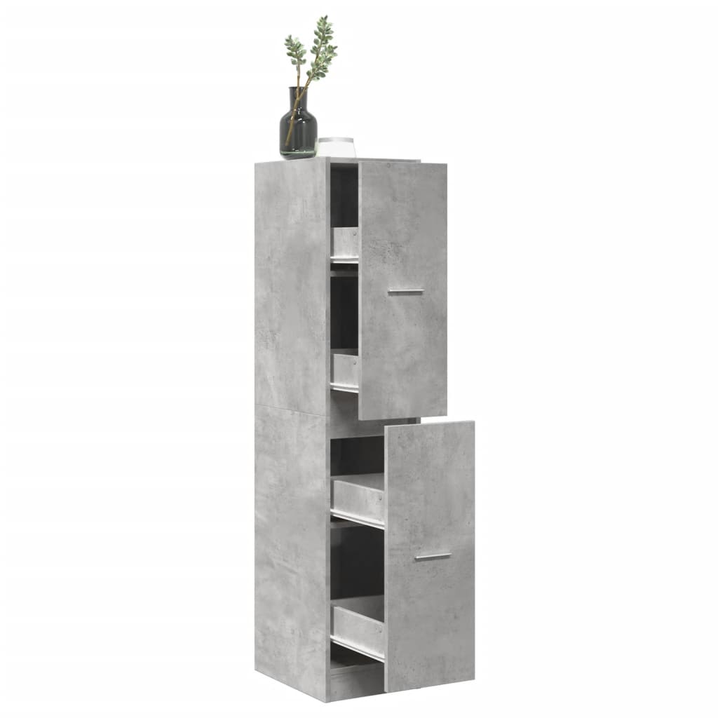 Armoire d'apothicaire gris béton 30x41x144,5 cm en bois