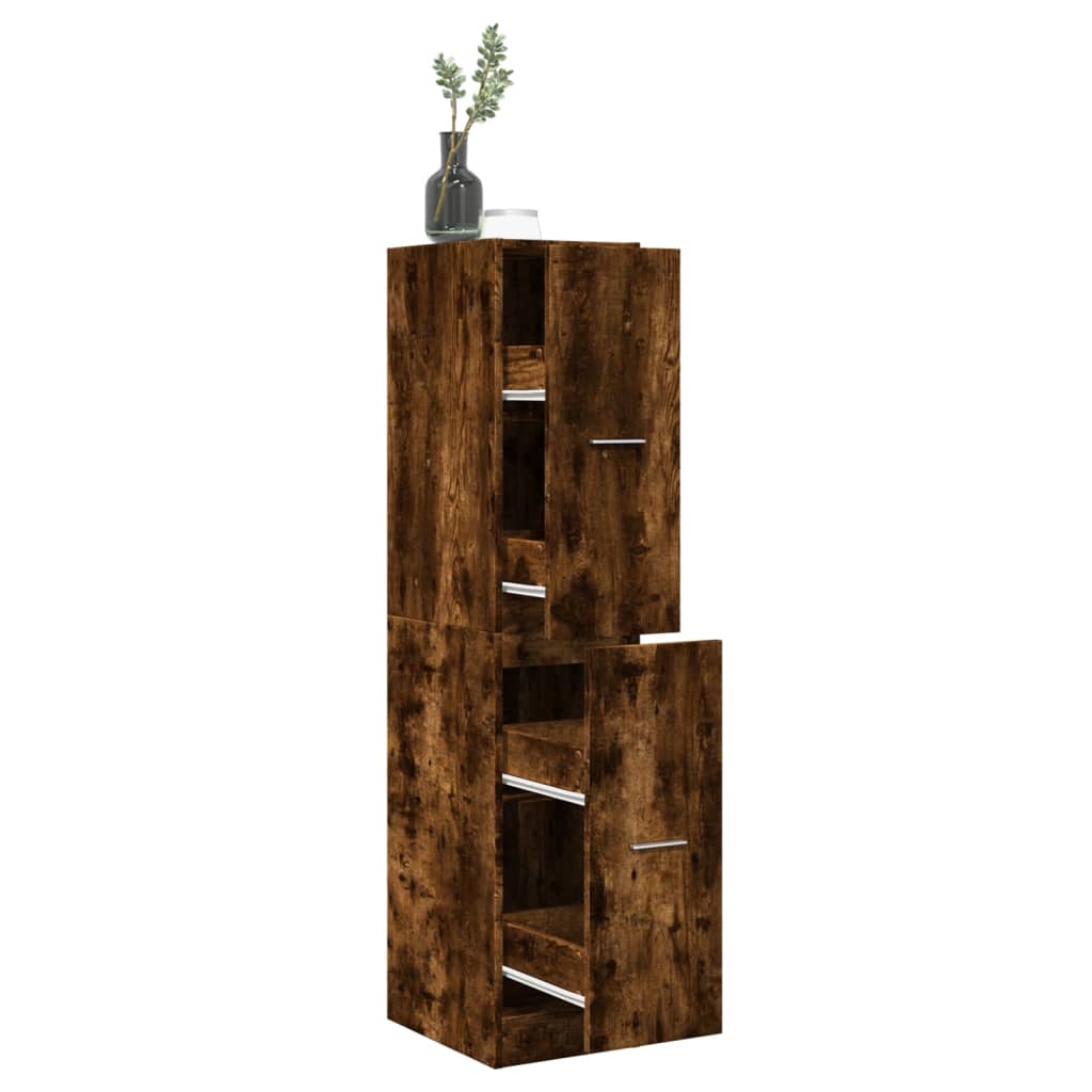 Armoire d'apothicaire chêne fumé 30x41x144,5 cm en bois