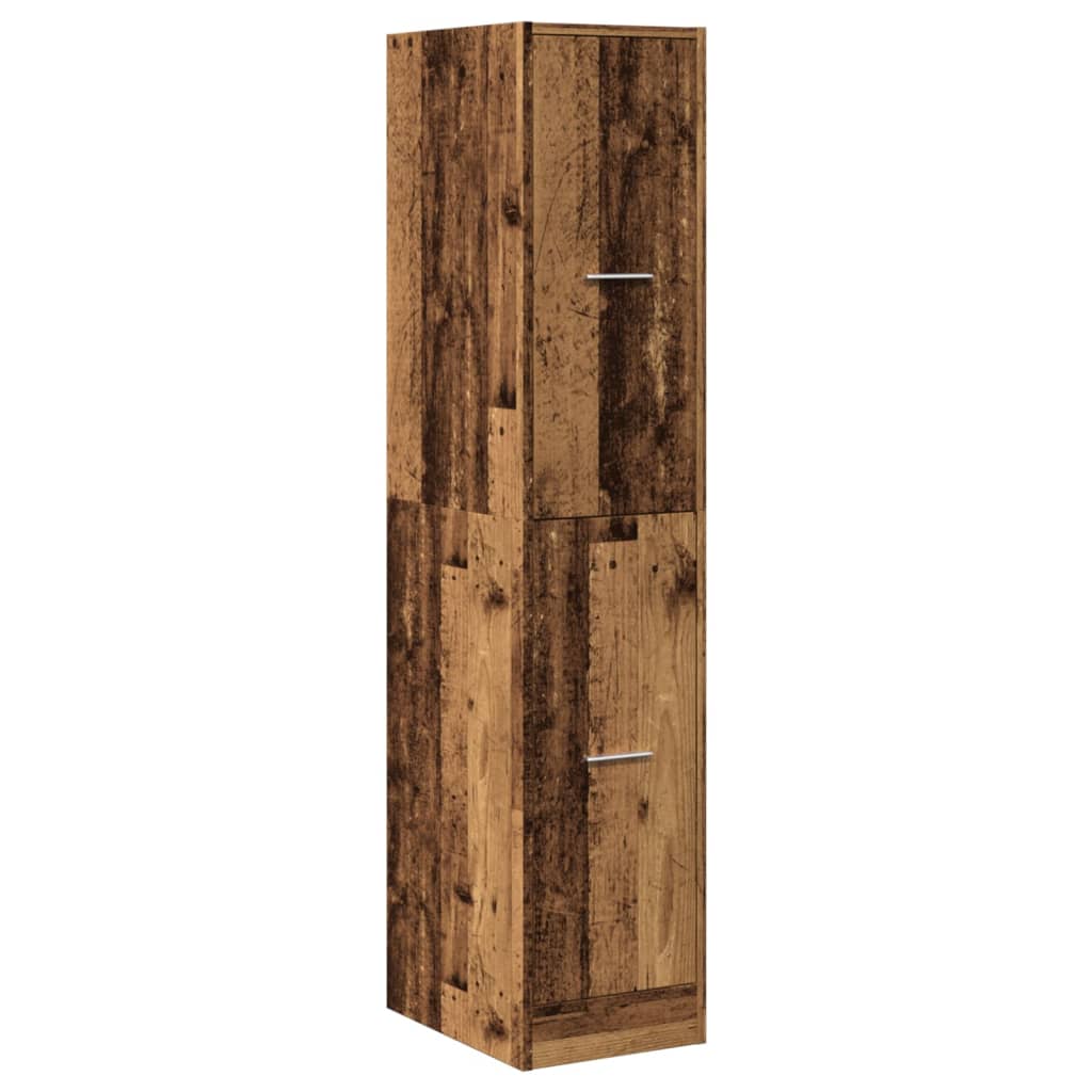 Armoire d'apothicaire aspect bois de récupération 30x41x144,5 cm en bois