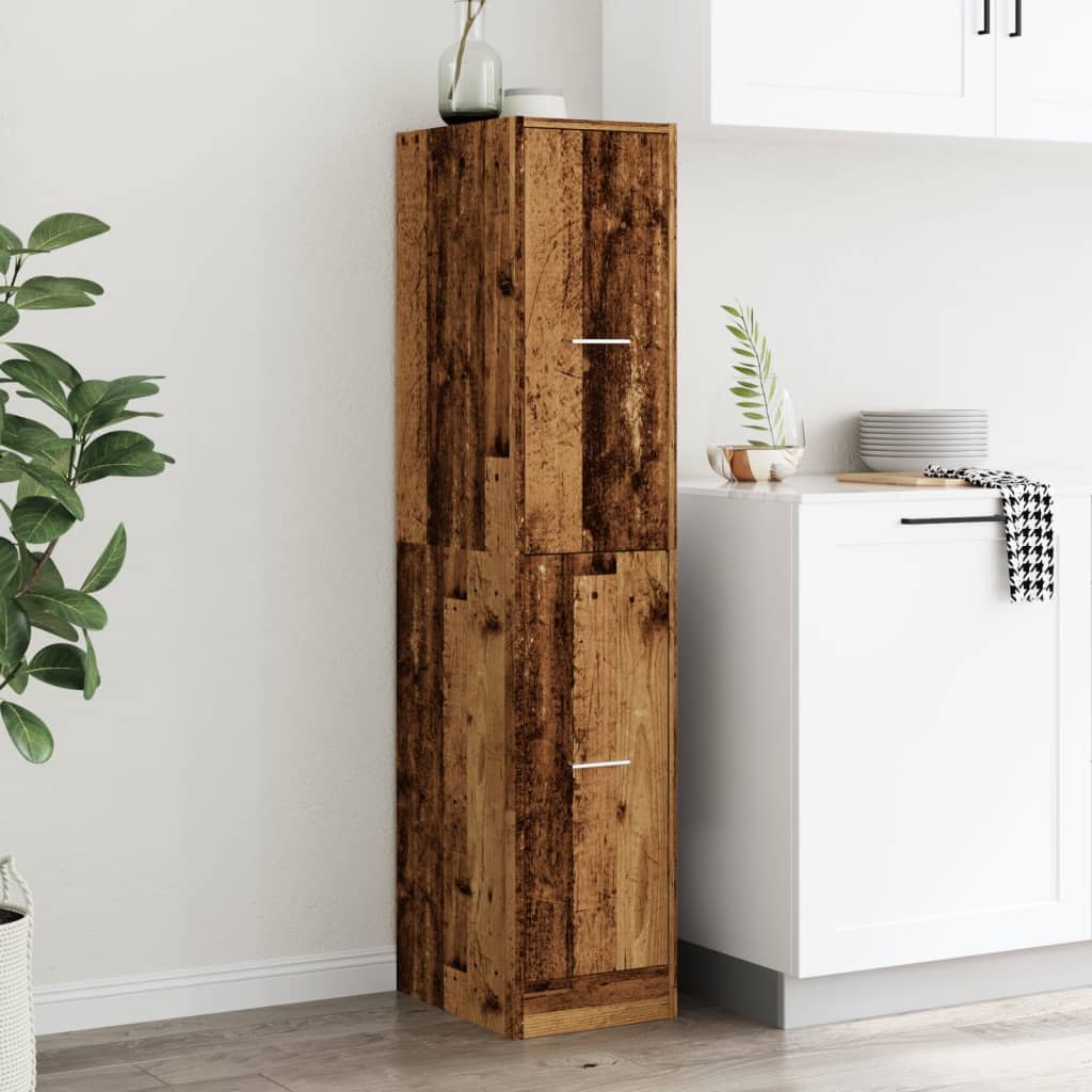 Armoire d'apothicaire aspect bois de récupération 30x41x144,5 cm en bois