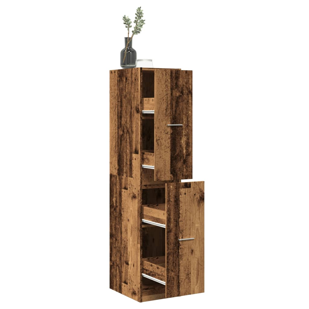 Armoire d'apothicaire aspect bois de récupération 30x41x144,5 cm en bois