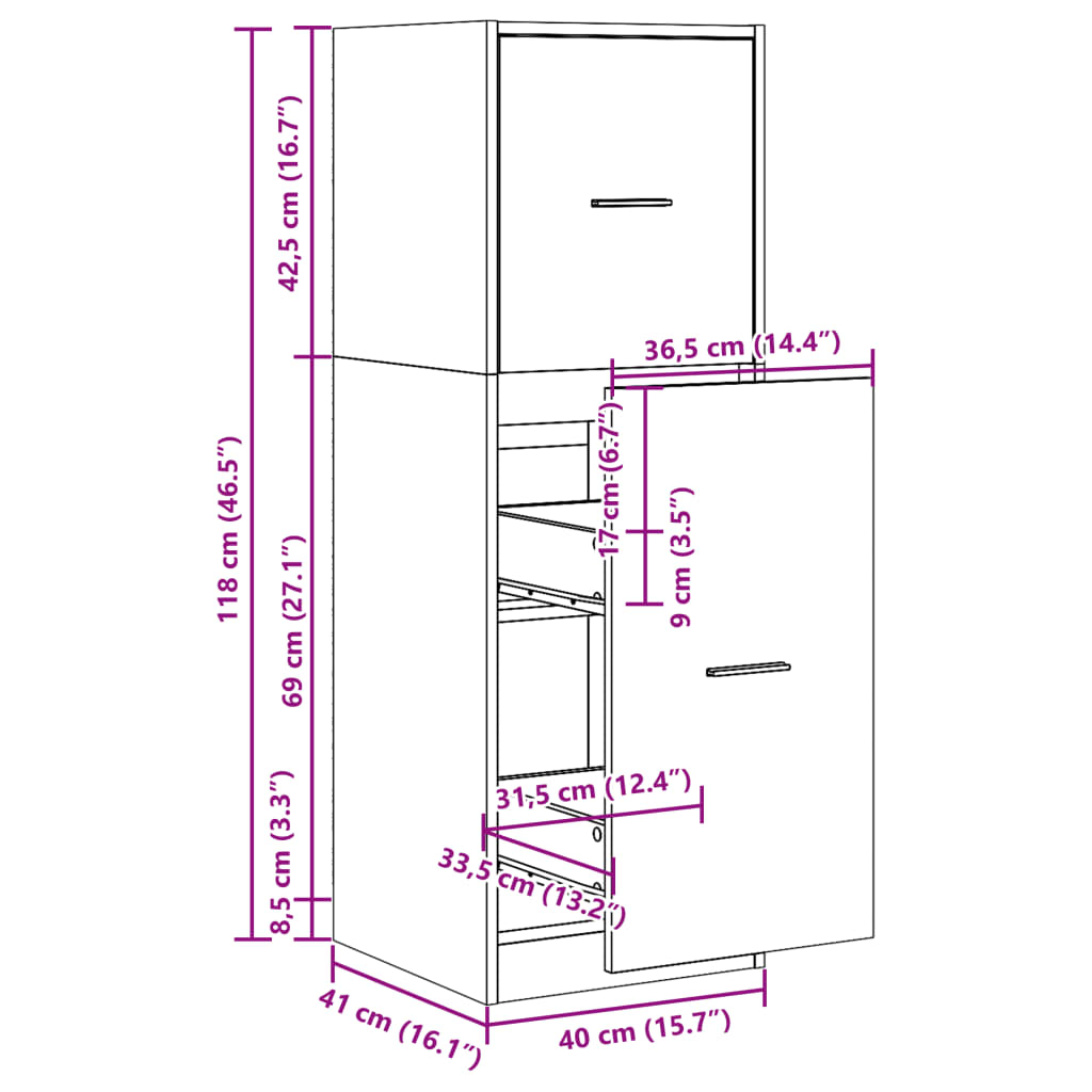 Armoire d'apothicaire blanc 40x41x118 cm en bois