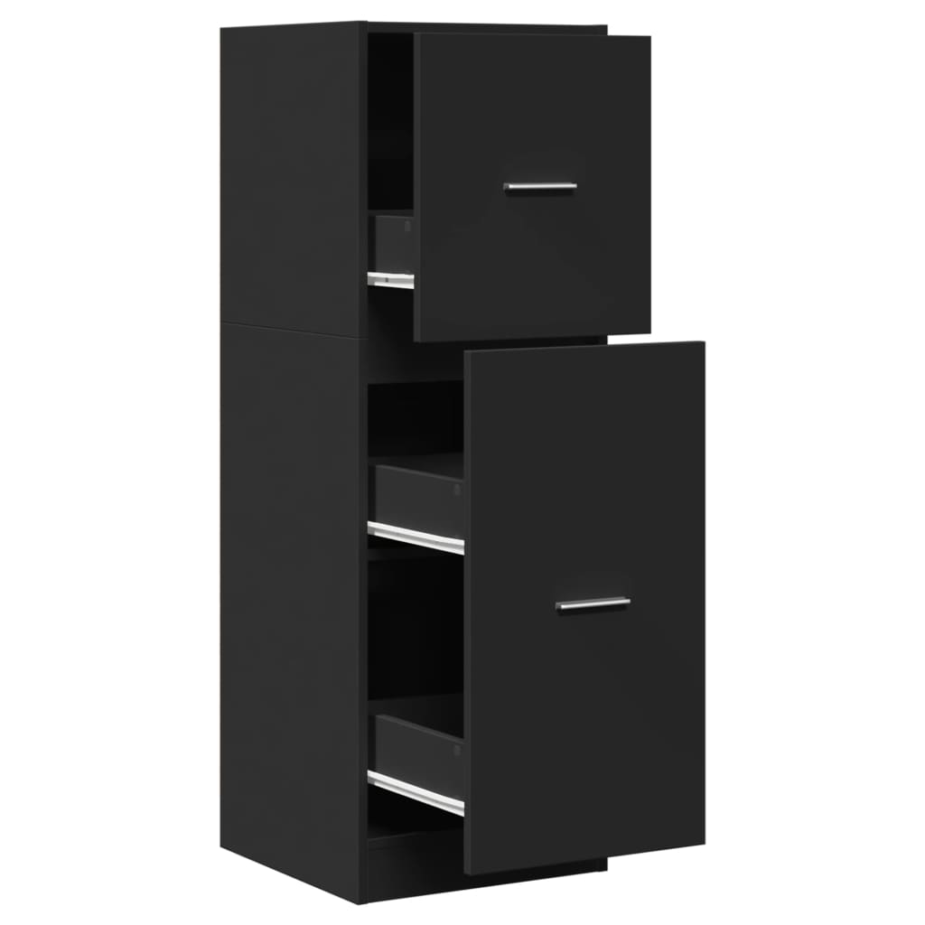 Armoire d'apothicaire noir 40x41x118 cm en bois