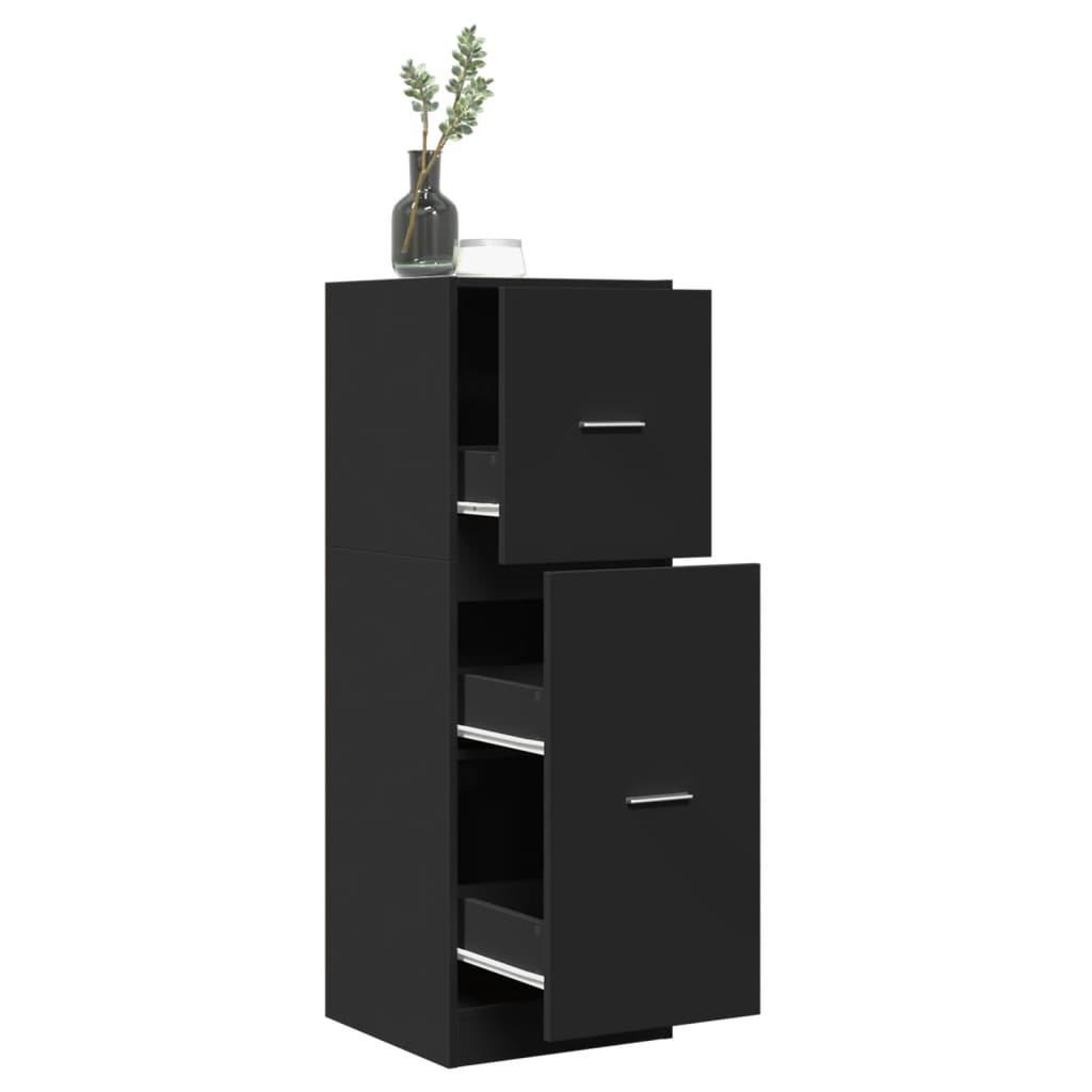 Armoire d'apothicaire noir 40x41x118 cm en bois