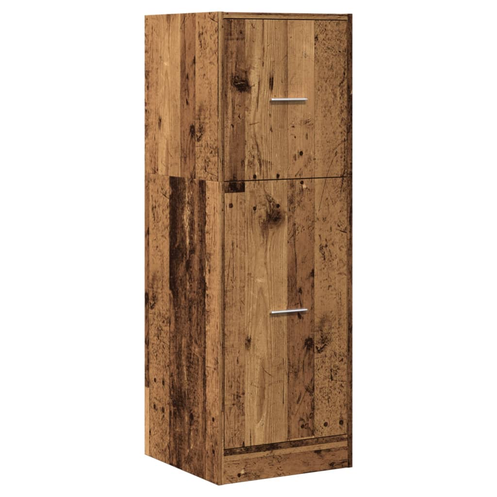 Armoire d'apothicaire aspect bois de récupération 40x41x118 cm en matériau bois