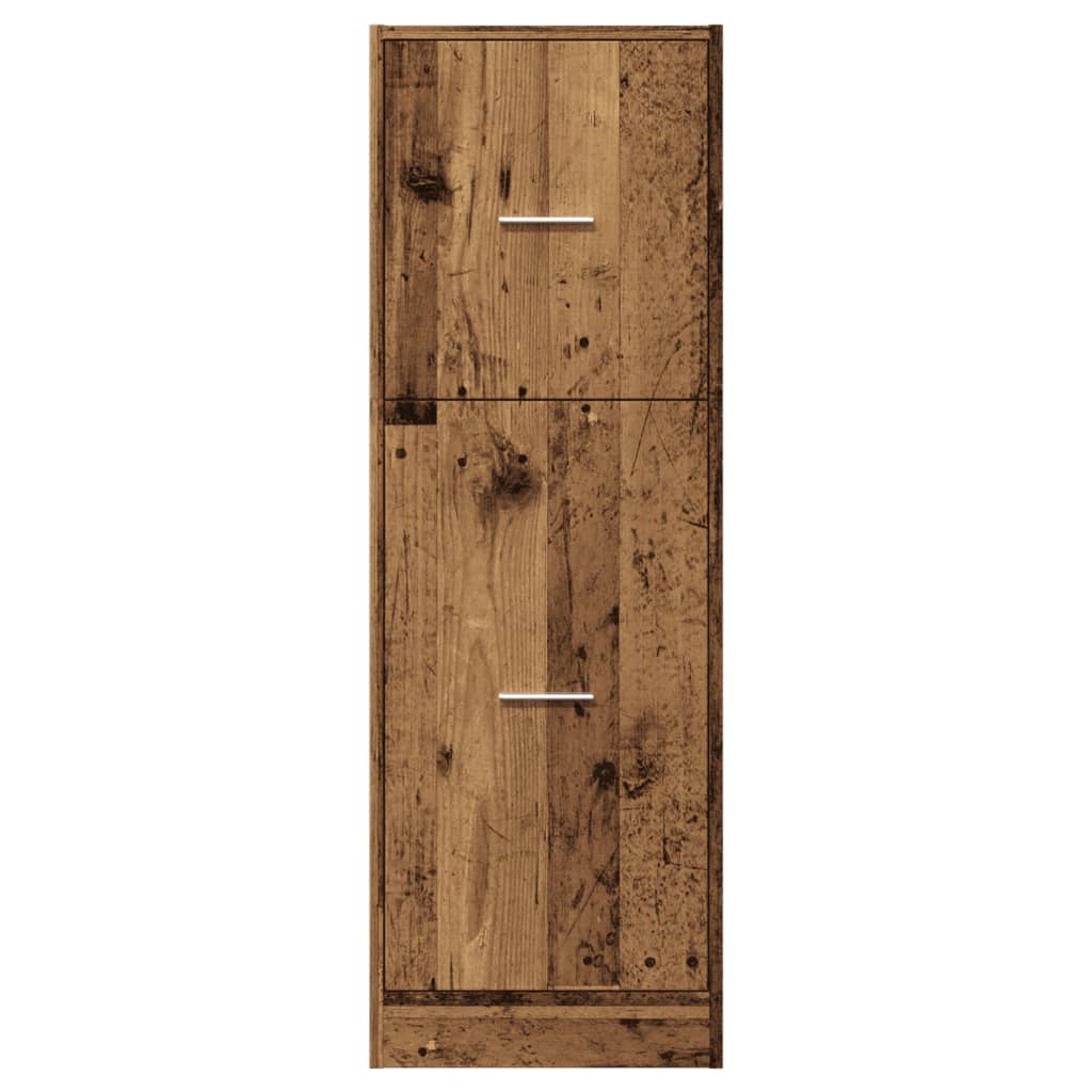 Armoire d'apothicaire aspect bois de récupération 40x41x118 cm en matériau bois