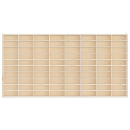 Sammlervitrine aus Holz mit 80 Fächern 80x4,5x40,5cm