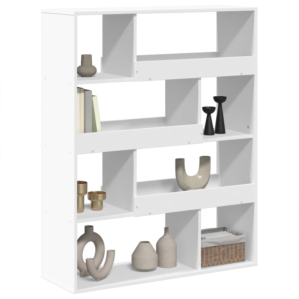 Bibliothèque blanche 100x33x125,5 cm en matériau à base de bois