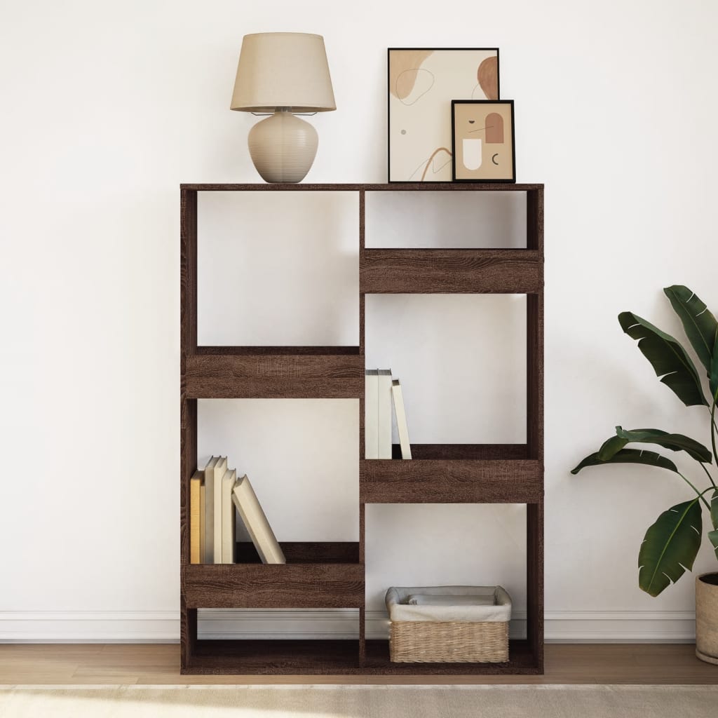 Bookshelf brown oak look 100x33x135 cm wood material