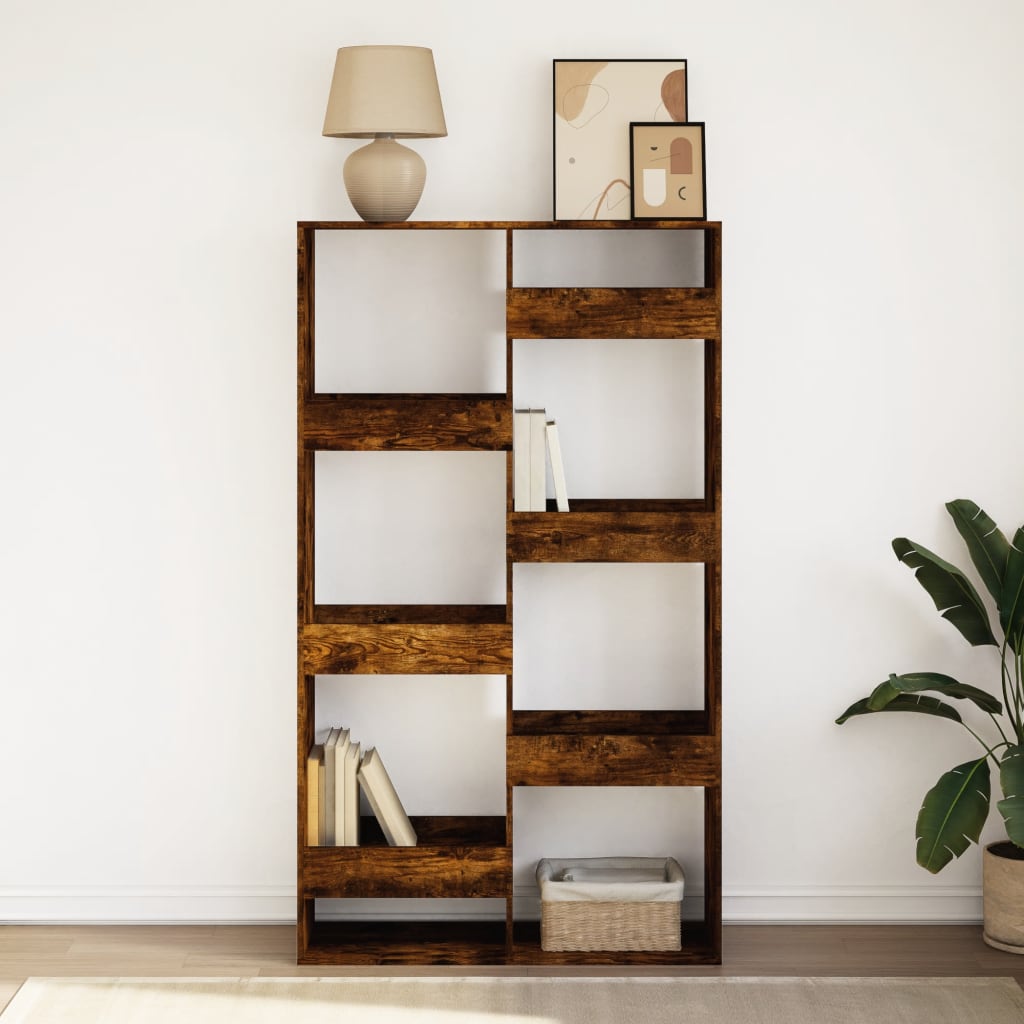 Bookshelf smoked oak 100x33x175 cm wood material