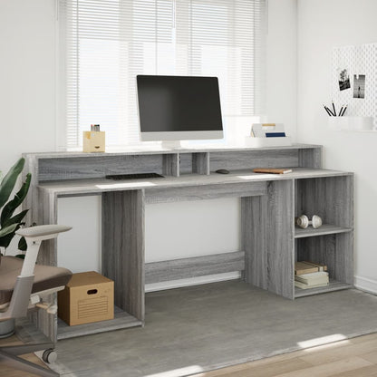 Desk Sonoma-Grau 200 x 55 x 91 cm Engineered wood