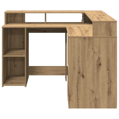 LED-Schreibtisch Artisan-Eiche 130x130x91 Holzwerkstoff