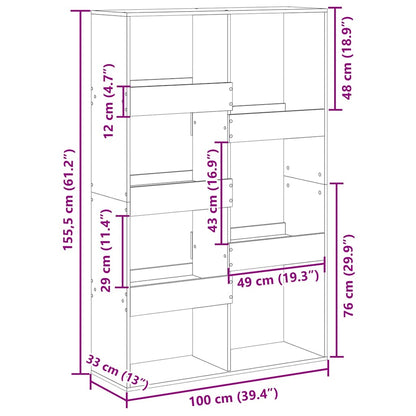 Raumteiler Schwarz 100x33x155,5 cm Holzwerkstoff
