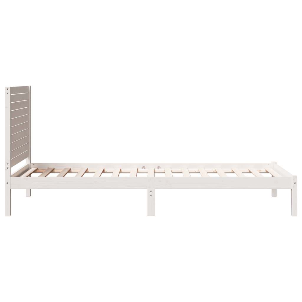 Massivholzbett Extra Lang ohne Matratze Weiß 90x210 cm