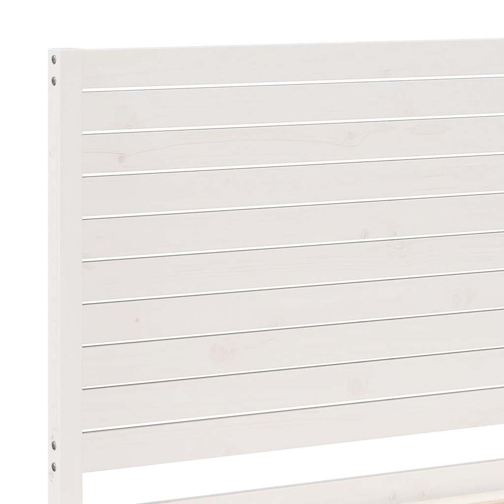 Massivholzbett Extra Lang ohne Matratze Weiß 90x210 cm
