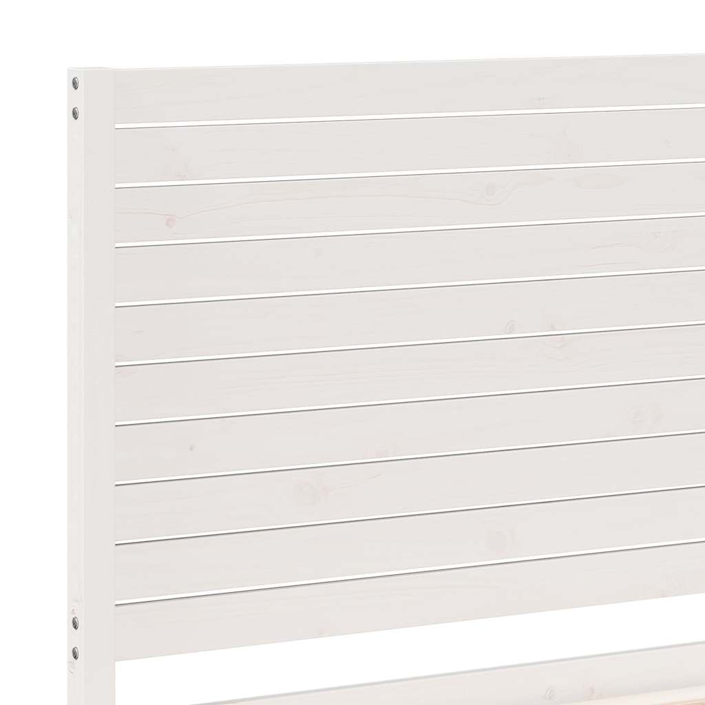 Massivholzbett Extra Lang ohne Matratze Weiß 90x220 cm
