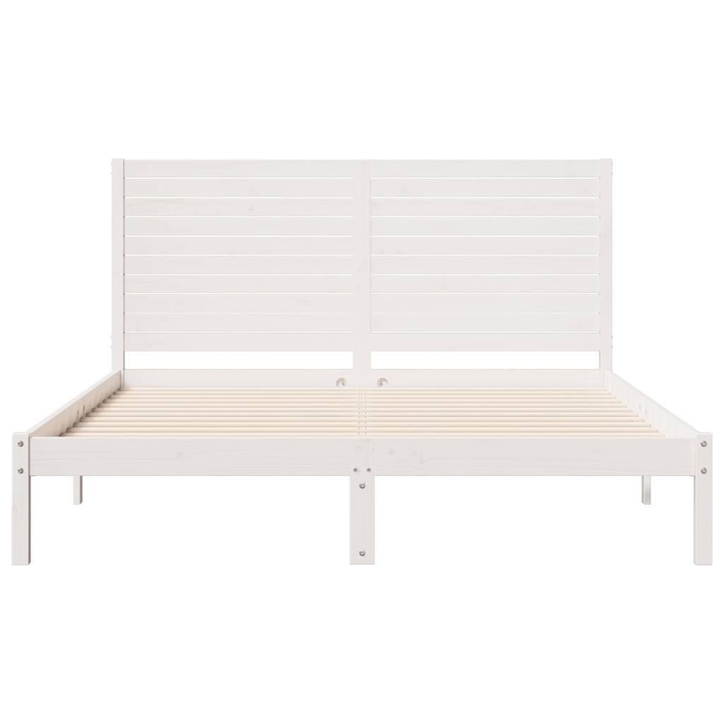 Massivholzbett Extra Lang ohne Matratze Weiß 140x220 cm