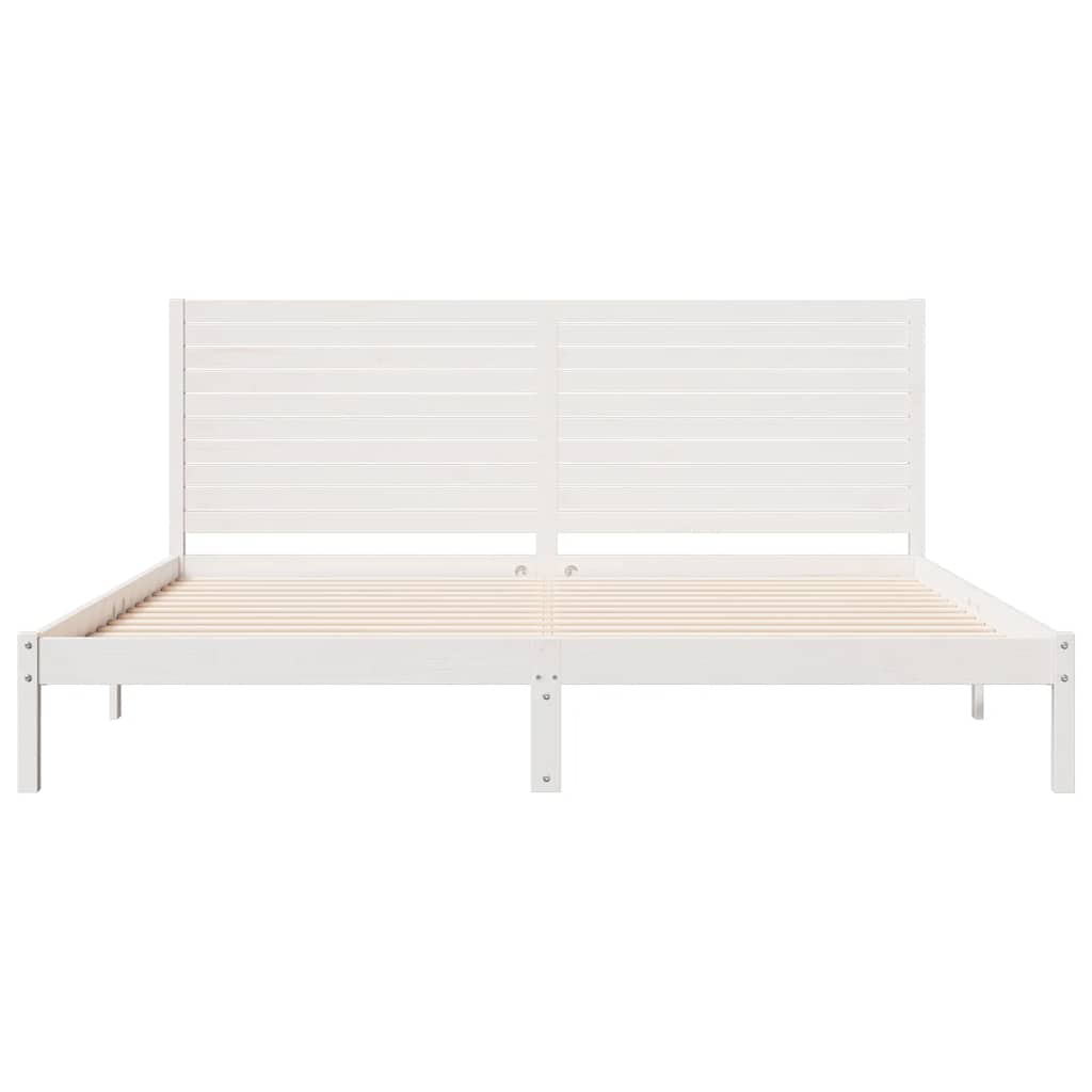 Massivholzbett Extra Lang ohne Matratze Weiß 200x220 cm