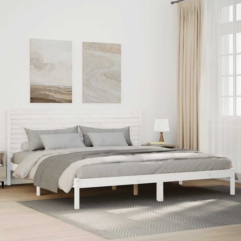 Massivholzbett Extra Lang ohne Matratze Weiß 200x220 cm