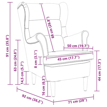 Sessel Dunkelgrau 74x84x100 cm Stoff
