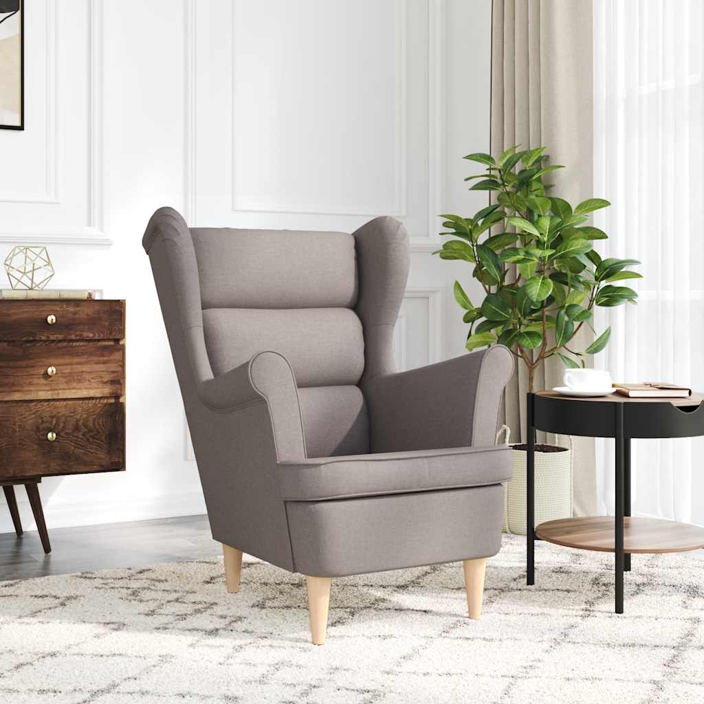 Fauteuil Taupe 74x84x100 cm tissu