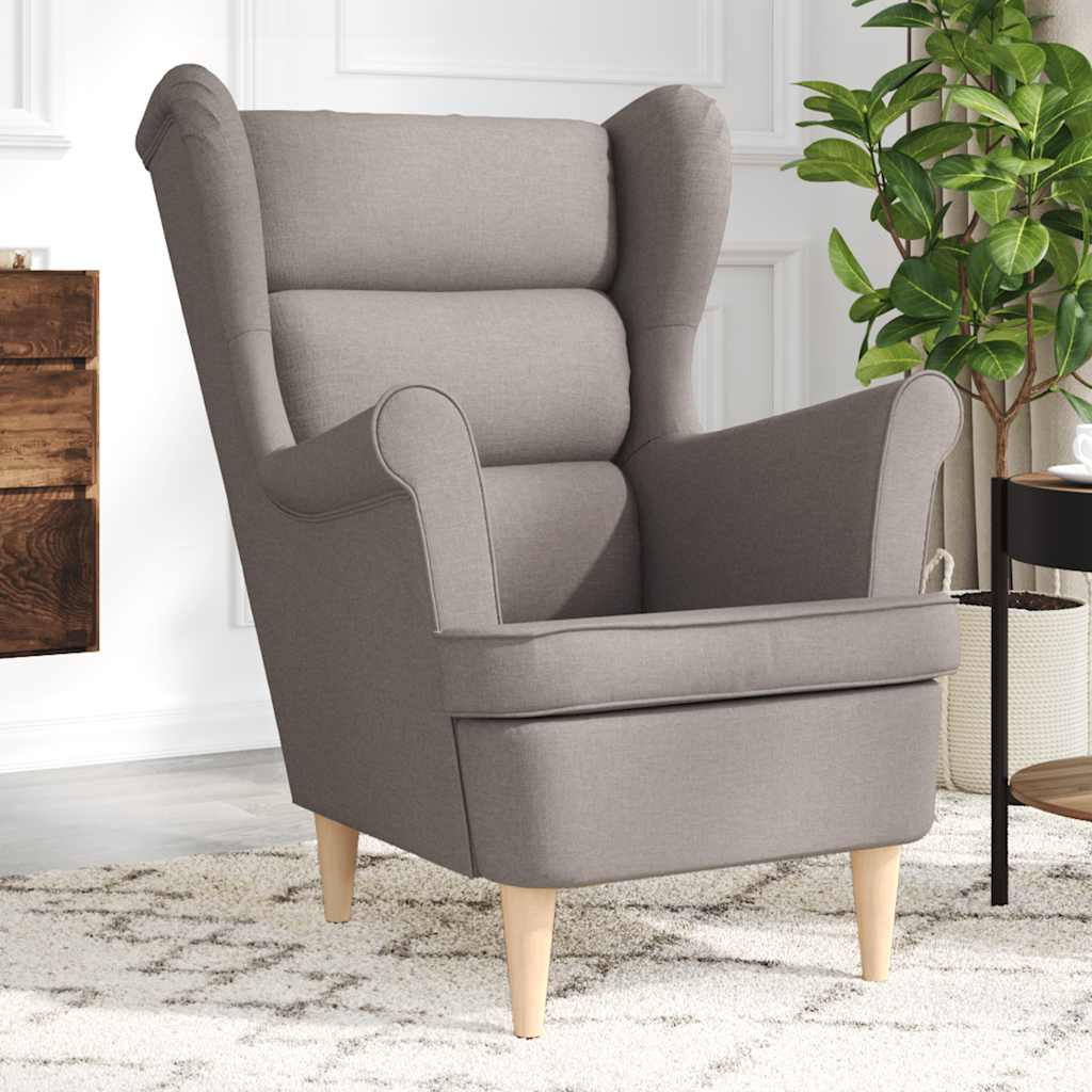 Fauteuil Taupe 74x84x100 cm tissu