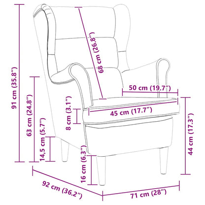Sessel Creme 74x84x100 cm Stoff