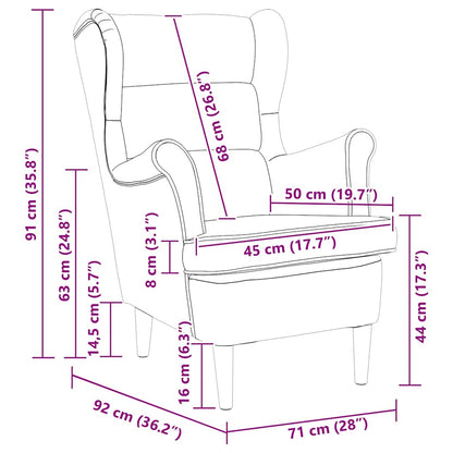 Sessel Dunkelgelb 74x84x100 cm Stoff