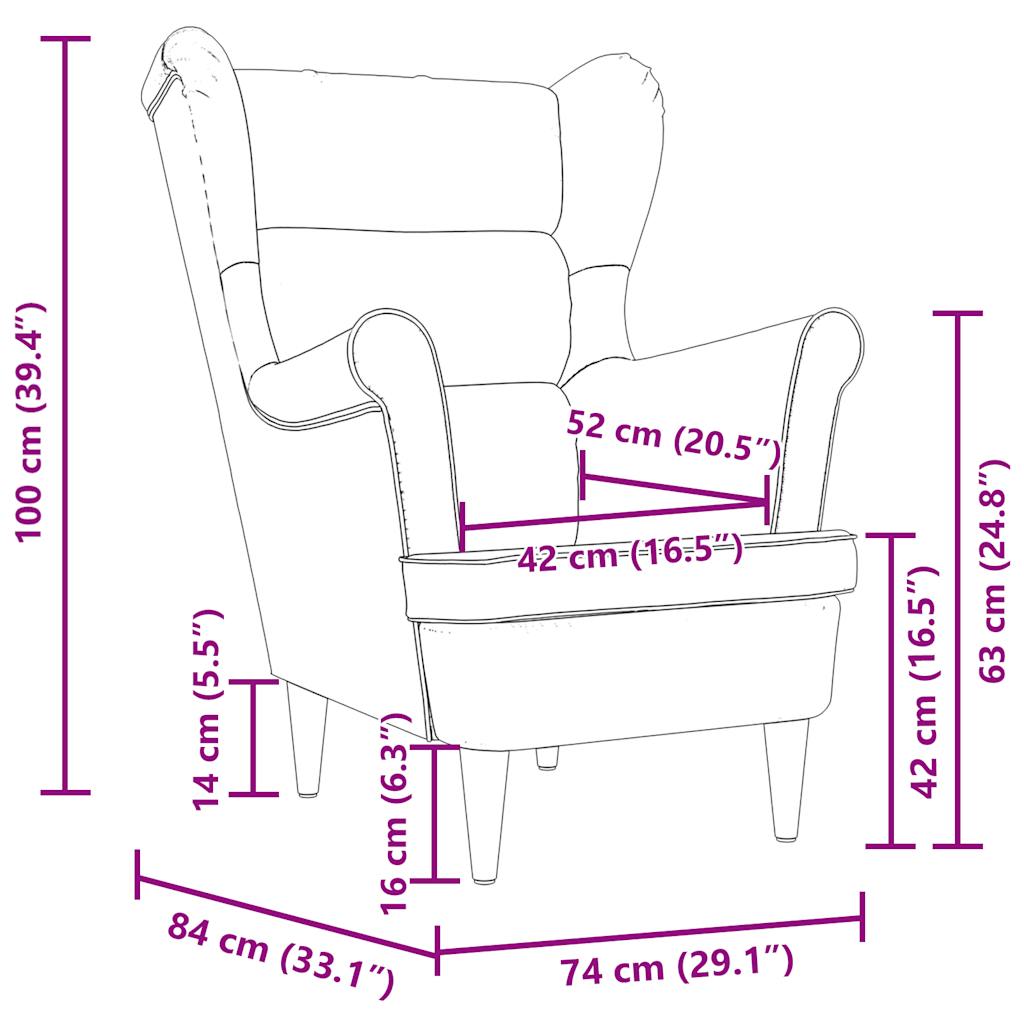 Sessel Weiß 74x84x100 cm Leinen
