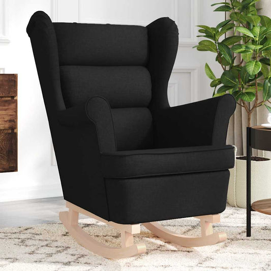 Fauteuil à bascule noir 74x90x102 cm tissu