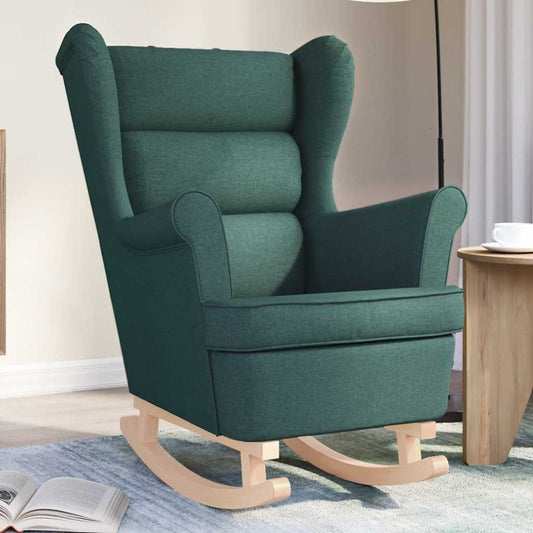 Fauteuil à bascule vert foncé 74x90x102 cm tissu