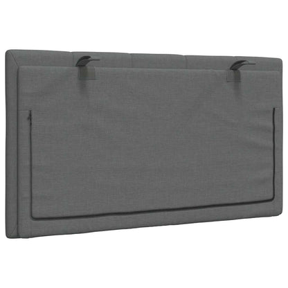 Kopfteil-Kissen "Hanko" Dunkelgrau 90 cm Stoff