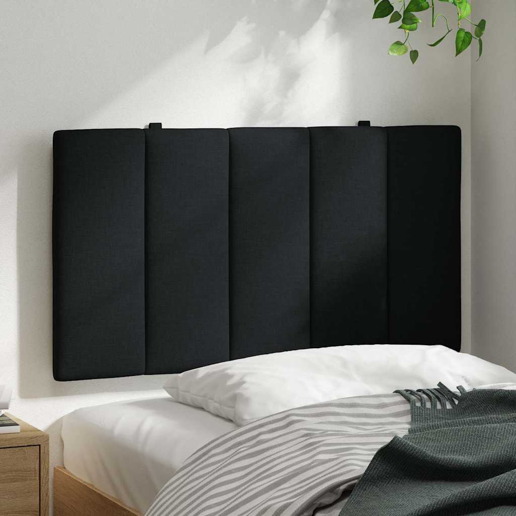 Kopfteil-Kissen "Hanko" Schwarz 90 cm Stoff