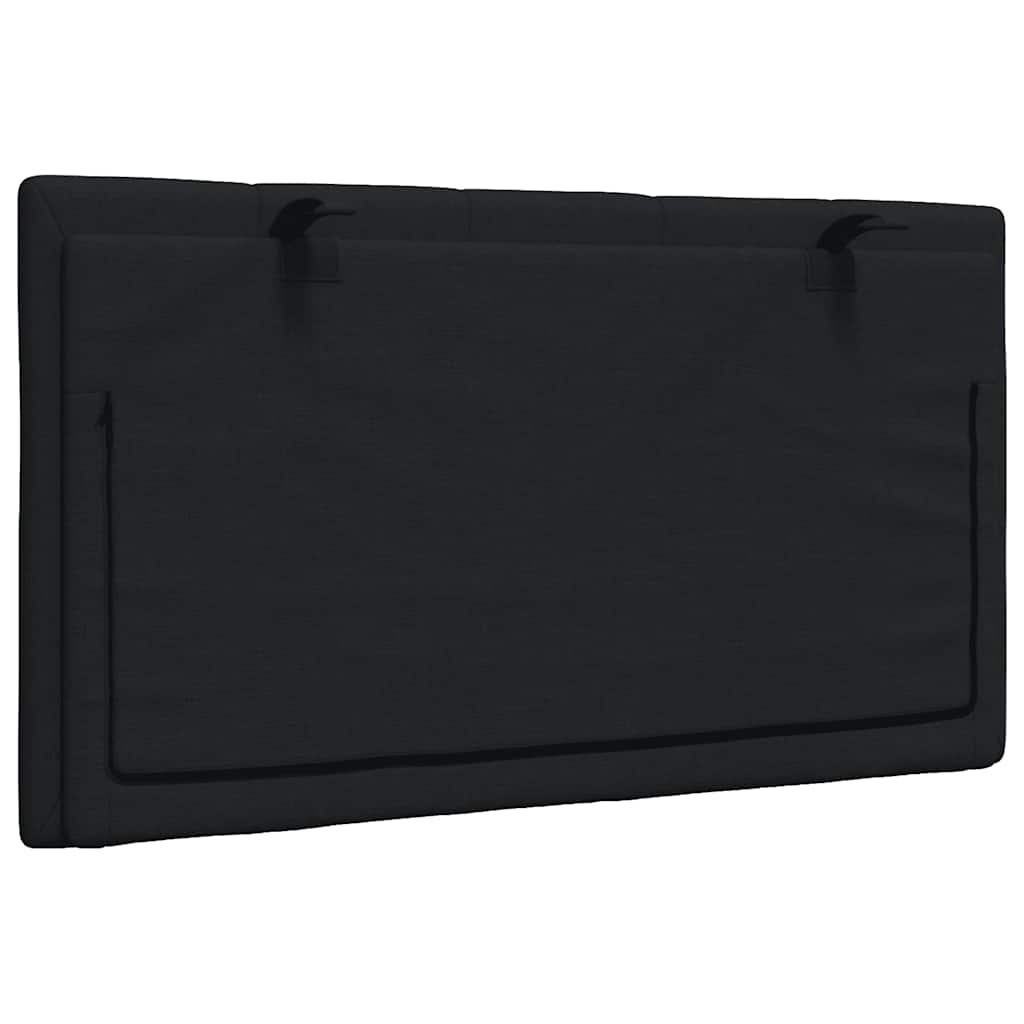 Kopfteil-Kissen "Hanko" Schwarz 90 cm Stoff