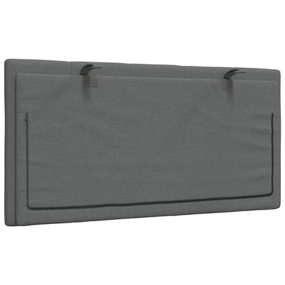 Kopfteil-Kissen "Hanko" Dunkelgrau 100 cm Stoff