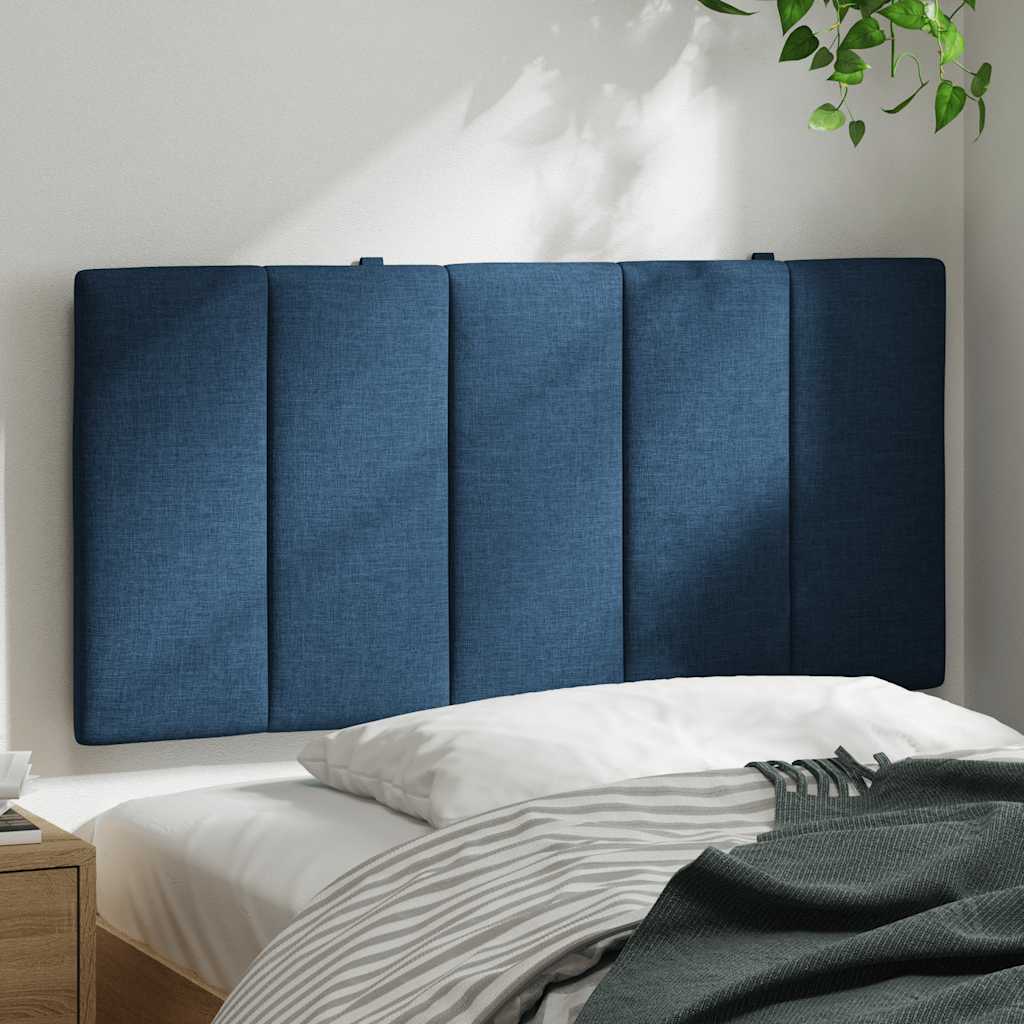 Kopfteil-Kissen "Hanko" Blau 100 cm Stoff