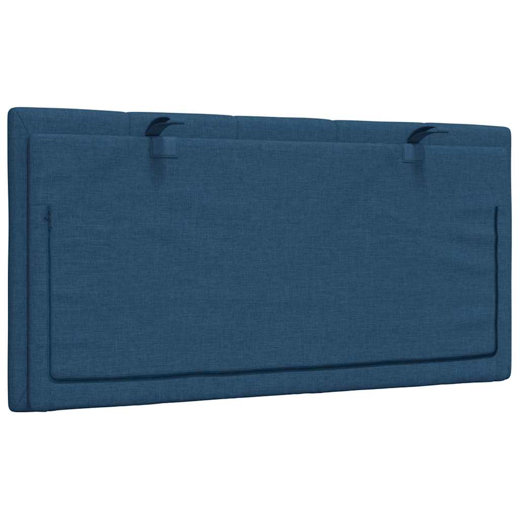 Kopfteil-Kissen "Hanko" Blau 100 cm Stoff